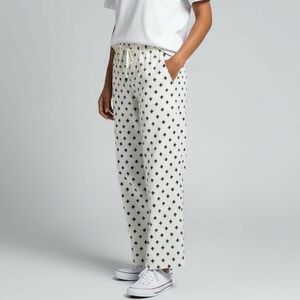 Madewell White and Black Patterned Wide Leg Pants